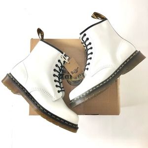 Dr. Martens White Lace Up Boots